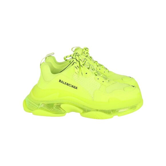 Balenciaga Triple S Sneaker in Fluo Yellow Nylon Mesh - Picture 1 of 6